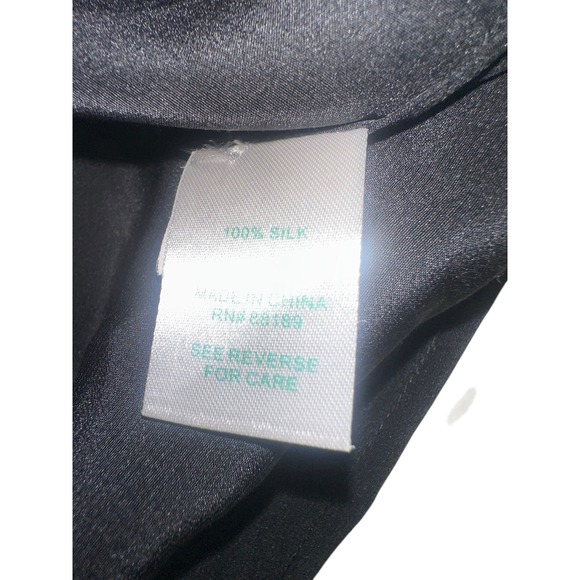 Lilly Pulitzer Black Silk Elisa Long Sleeve Blouse Top M - Picture 7 of 7